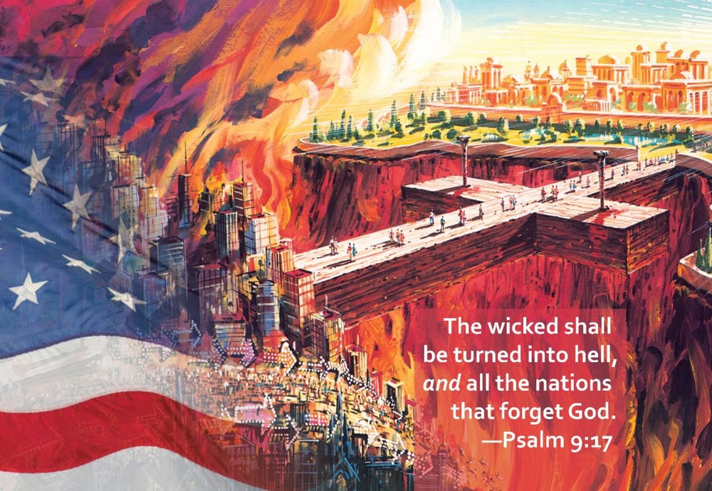 Flames Underground on the Earth With a Cross Bridge